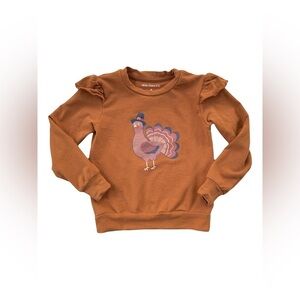 Millie Loves Lily Size 6 Turkey Ruffle Shoulder Sweatshirt
